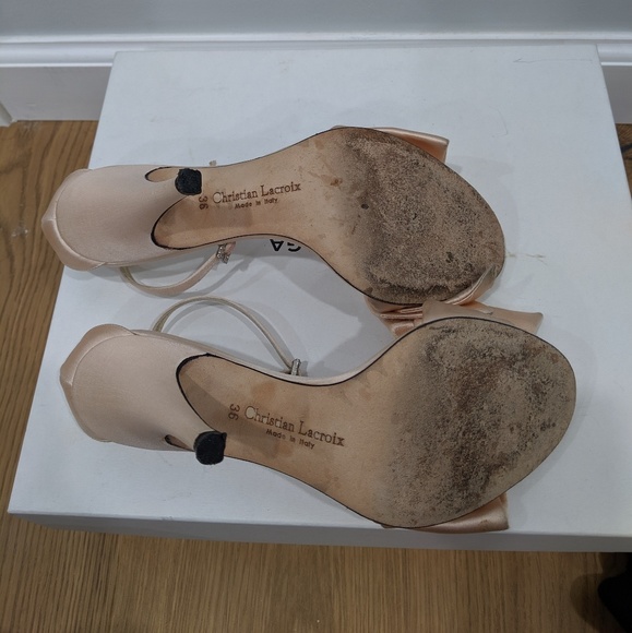 Authentic Designer Satin Christian Lacroix Pumps - Picture 2 of 4
